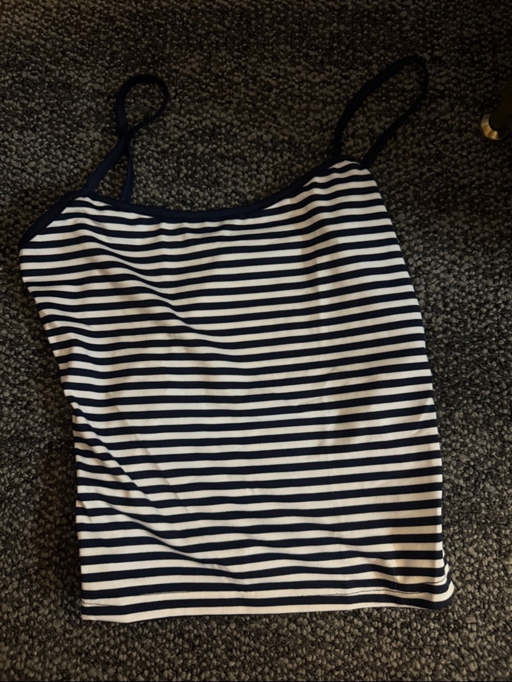 Striped Navy and White Spaghetti Strap Tank Top from shein size extra small